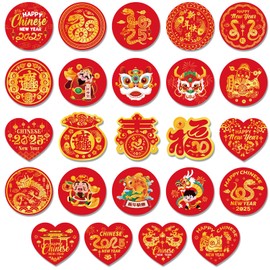 DPKOW 240pcs 2025 Happy Chinese New Year Stickers Year of the Snake Seal Label Stickers for Chinese New Year Gift Packaging Wrapping, Chinese New Year Scrapbook Envelope Tags Stickers