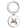 HJ Media Beautiful Easter Bunny Metal Steel Keychain Ring Double