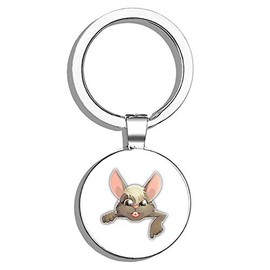 HJ Media Beautiful Easter Bunny Metal Steel Keychain Ring Double Side Key Chain