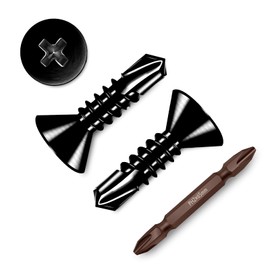 Dayalo Pack of 50 4.8 x 19 mm Sheet Metal Self-Tapping Screws, Stainless Steel Flat Head Screws, Phillips Screws Drilling Screws Black, Tapping Screws with Drill