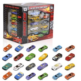 Forest & Twelfth Diecast Metal Racer Cars – 30-Piece Collectible Toy Car Replicas in Carrying Case Miniature Automobile Models, Portable, Realistic, Child Party Favors, Vehicle Set for Kids Aged 3+