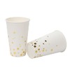 Geeklife 16 oz Disposable Gold Stars Paper Coffee Cups,Hot and