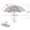 Ladies Embroidered Lace Parasol Umbrella Anti-UV Protection Sun Shade UPF