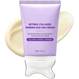 Crema de Gua Sha Reafirmante con Retinol y Colágeno - Hidratante Esculpidor y Suavizante para Rostro y Cuello con Péptidos y Niacinamida, Crema Reafirmante de Línea V y Contorno de Mandíbula para Piel Envejecida, 100g