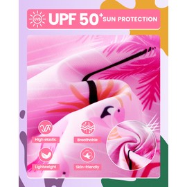 Angel season - Traje de baño de una pieza para niñas y adolescentes, con tirantes para niños, bonito traje de baño con UPF 50+ Daisy Halter talla 7-14, Flamingos rosa, 8-9 Años