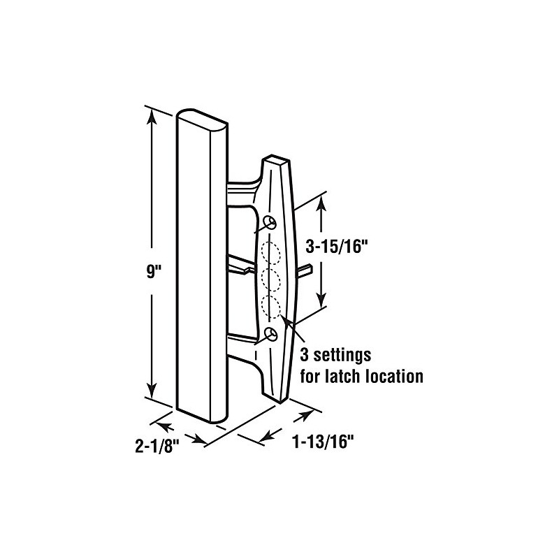 Prime-Line C 1208 Patio door Mortise Style Handle, White Diecast