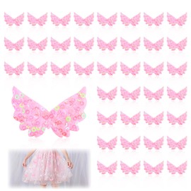 40pcs Small Angel Wings for Crafts, Pink 5 cm, Angel Wings Crafts, Angel Wings Small Sequin Wings, Sequin Wings Patches for DIY Projects, Patches for Clothes, Bags and Home Decoration