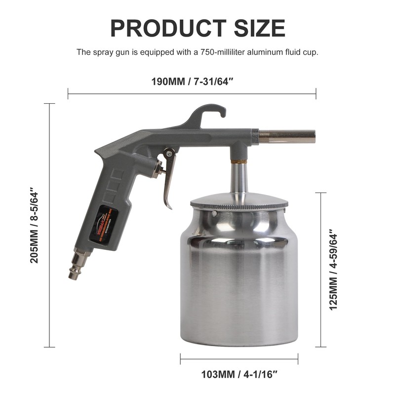 Air Undercoating Spray Gun with Suction Feed Cup