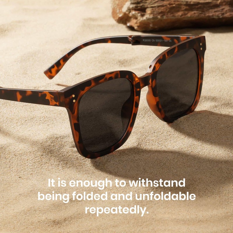 Cyxus P1577 Folding Sunglasses, Polarized Lenses, UV Protection, Small Face