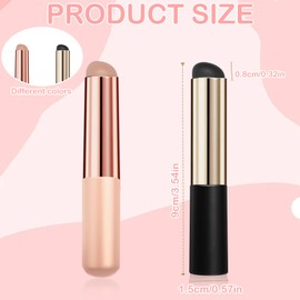 2Pcs Silicone Nail Art Brushes, Ombre Nail Brush, Gel Polish Applicator Sticks, Portable Gradient Brush, Manicure DIY Tool (Black/Pink)