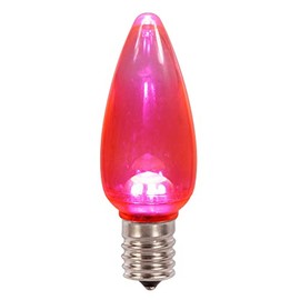 Vickerman C9 Transparent Plastic LED Pink Dimmable Bulb, E17 Nickel Base, 3 Diodes, .90Watts, 120Volts, 2 Lumens, 25 per Case