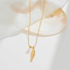 Gold Fish & Pearl Pendant Necklace Dainty Ocean Charm Chain