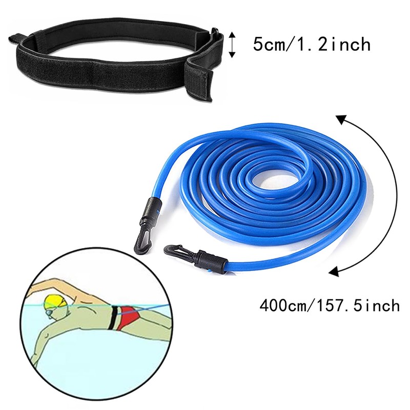 ROLMZJX Swim Training Belts,4M wimming Training Resistance Belt, Swim Tether