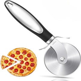 8.3 inch Pizza Cutter Wheel，Super Sharp Pizza Cutter, Pizza Slicer with Non-Slip Handle, Stainless Steel Pizza Wheel Cutter