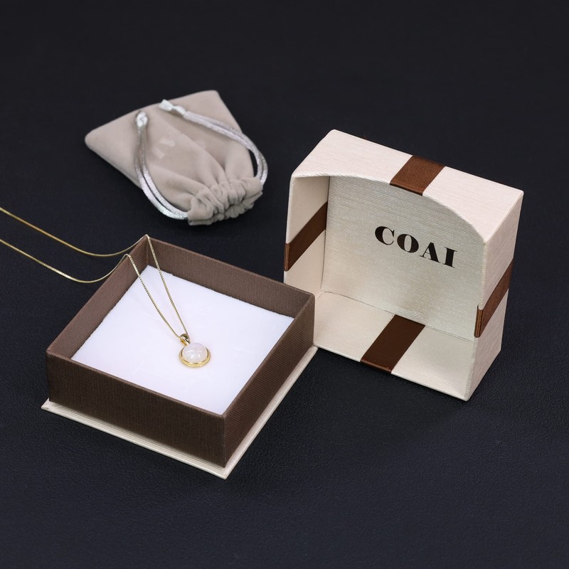 COAI Gold Plated Silver Chain with Pendant, Moonstone, Moonstone
