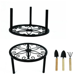 2-Pack Metal Plant Stands for Outdoor Indoor, Anti-Rust Iron Flower Pot Stand, Heavy Duty Plant Pot Shelf for Multiple Plant, Decoration Racks for Home, Patio & Garden