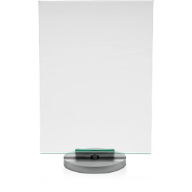 Deflecto Classic Rotating A4 Straight Table Stand Portrait 215x328x65mm Crystal Clear Double Sided Display Silver Base Menu Card Holder Advertising Display