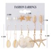Gold Starfish Earrings Beach Jewelry Set for Women Seashell Shell