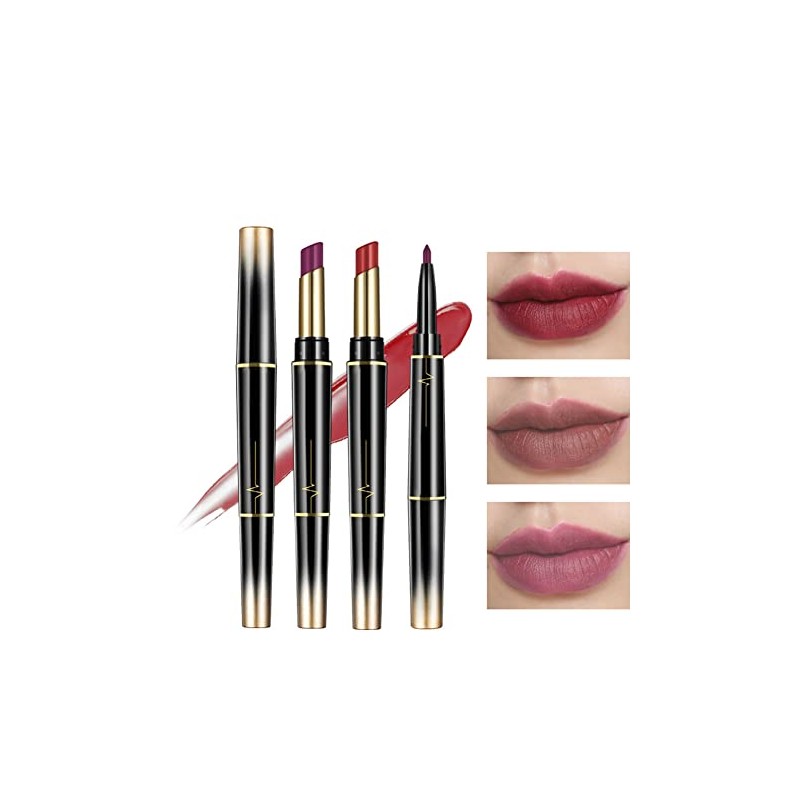 EUBUY Barra De Labios Mate Con Delineador De Labios 2