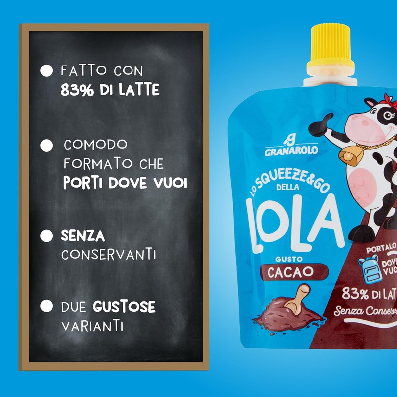 Granarolo, Squeeze&Go al Gusto Cacao da 85 gr, Realizzato con