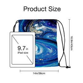 Sotunad Abstract Ocean Drawstring Bag 14x16.9 Inch Style Incorporates Swirls of Marble Or The Ripples of Agate Gym Bag Stroage Small Exercise Accessiors Water Bottle Change of Clothes Shoes