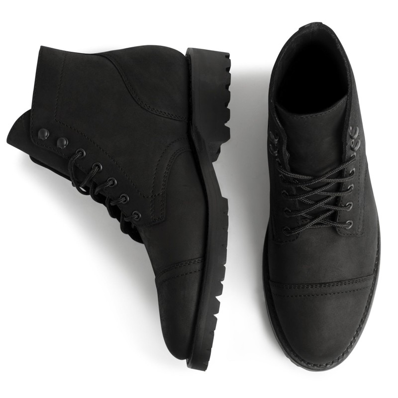 Men's Captain Lace-Up Boot (Lug Sole), Black Matte StormKing, 9.5