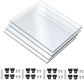 Acrylic Shelves to Fit Blaliden Cabinets - 320mm x 287mm x 4mm - Collectable Display - Extra Shelves (DSA/BL+) (With Brackets, 4)