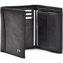 POCARDO Chic Men's Wallet Made of Premium Genuine Leather, 4 Colour Variations, RFID Protection, with/without Coin Compartment, 10.3 x 8.8 cm, black, purse