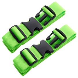 Youteer 2pcs 74″×2″Luggage Straps for Suitcases,Adjustable Suitcase Straps and Heavy Duty Strap Buckle Packing Straps Travel Accessories,Fluorescent Green