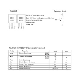 20PCS BC327B BC327 PNP Transistor TO-92 45V 500MA 625mW