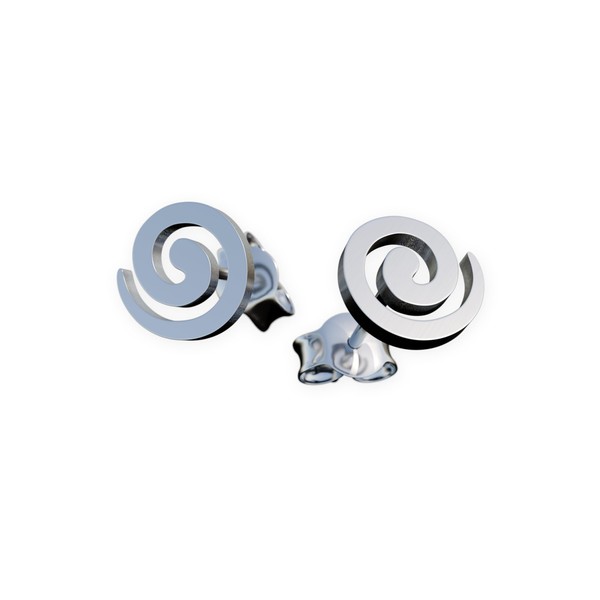 Fly Style Ear Studs 316L Stainless Steel Spiral 6 or