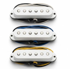 ST-50S Staggered Alnico 5 Single Coil Pickup Set for Strat Guitar White