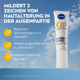 NIVEA Q10 Anti-Wrinkle Power Extra Firming Eye Care, Eye Cream Reduces Wrinkles & Swelling, Firming Moisturising Cream with Q10, Creatine & Hyaluronic Acid (15 ml)
