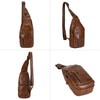 Vintage Full Leather Crossbody Chest Shoulder Sling Bag Men Women