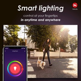 helloify BR30 Smart WiFi LED Light Bulbs, RGBCW Multi-Color Changing, Warm to Cool White Dimmable, Work with Alexa & Google Home (No Hub), 60W Equivalent E26, RGB+2700K-6500K, 2 Count