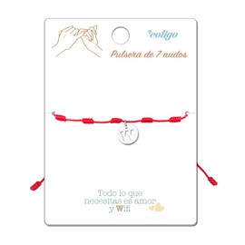 cotigo Bracelet 7 Red Knot with Initial Letters A Z Stainless Steel Lucky Charm and Protection Bracelet for Couples and Friendship Adjustable Jewellery, Stainless Steel