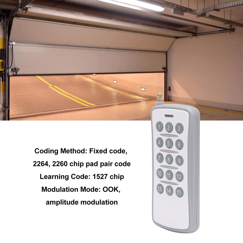 433MHz Universal Remote Control Wireless ABS 15 Keys Remote Control