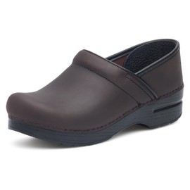 Dansko Women’s Professional Slip-On Clogs –Rocker Sole and Arch Support for Comfort-Ideal for Nursing, Food Service, Healthcare Antique Brown/Blk 8.5-9 Wide US