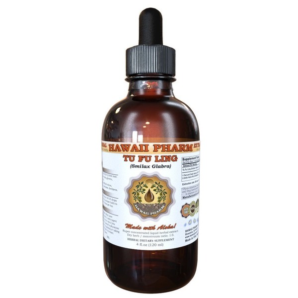 HawaiiPharm Tu Fu Ling Tincture, Tu Fu Ling, Glabrous Greenbrier (Smilax Glabra) Root Liquid Extract, Herbal Supplement 4 fl.oz
