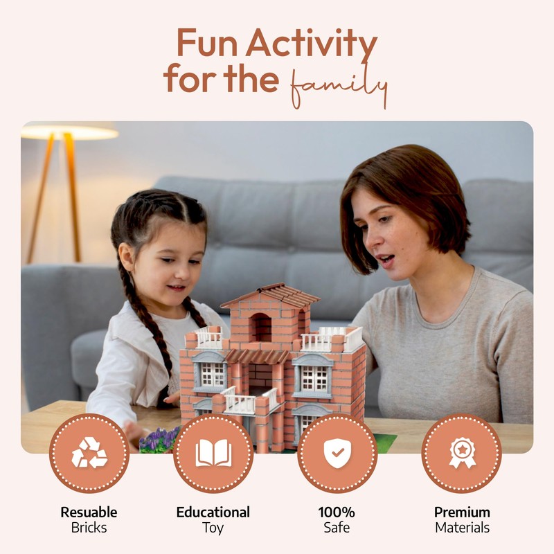 Generisch DIY Mini Brick House Construction Set for Kids -