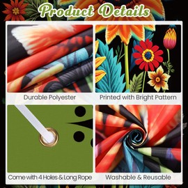 Spring Sunflower Door Banner - Black, Seasonal, Porch, Front Door Cover Background for Autumn, Fall, Outdoor, Home, Garden, Holiday