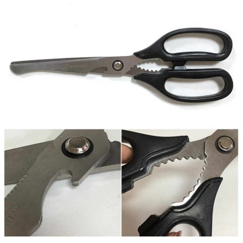 SD Queen All-Stainless Steel Commercial-Grade Kitchen Scissors for Meat, Korean