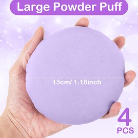 4PCS Body Powder Puff, Velvet 5 Inch Large Powder Puffs for Makeup, Loose Powders, Bath Powders
