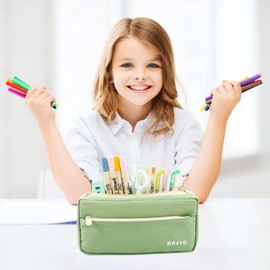 MAMUNU Large Pencil Case with 4 Compartments, Big Capacity Pencil Bag Canvas Pencil Pouch with Zipper, Pencil Pouch Aesthetic, Pencil Pen Case Bag for Office College School Teen Boys Girls Students