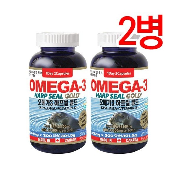 Tonglife Canada Genuine Omega 3 Half Seal Gold 300 capsules/Half Seal 100% - 2 bottles / 통라이프 캐나다정품 오메가3하프씰골드 300캡슐/하프물범100%-2병