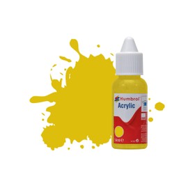 Humbrol Acrylic Paint No 81 Pale Yellow Matt dropper bottle,14ml
