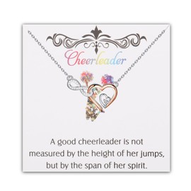 PLITI Cheerleader Necklace Cheerleading Gift Cheer Coach Appreciation Gift Infinity Heart Pendant For Cheer Girl (Cheerleader inheart necCA)