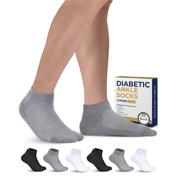 Pembrook Calcetines de tobillo para diabéticos para hombres y mujeres,