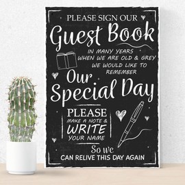 RED OCEAN Sign Our Guest Book Wedding Table Chalkboard Hanging Plaque Wedding Decor Bridesmaid Gifts