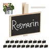 Relaxdays Set of 20 Reusable Blackboard Clips with Chalk Plant